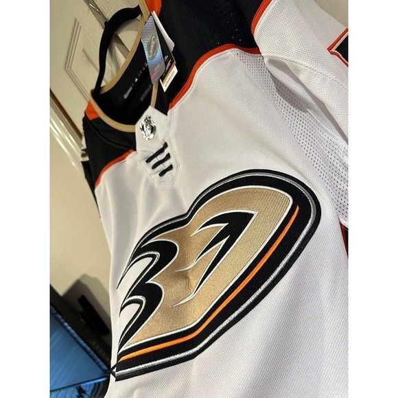 NWT Authentic NHL Anaheim Ducks Adidas Away Hockey Jersey EBUG Tom Hodges 68 3XL - Picture 8 of 12